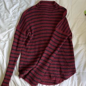 Oversized Dark Ted and Black Striped Sweater